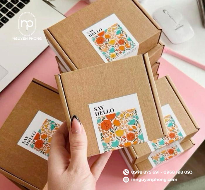 In sticker dán hộp carton